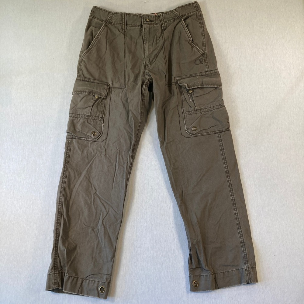 VTG Ocean Pacific Mens Cargo Pants 32x30 (Fit 32x28) Brown Cotton Canvas Utility